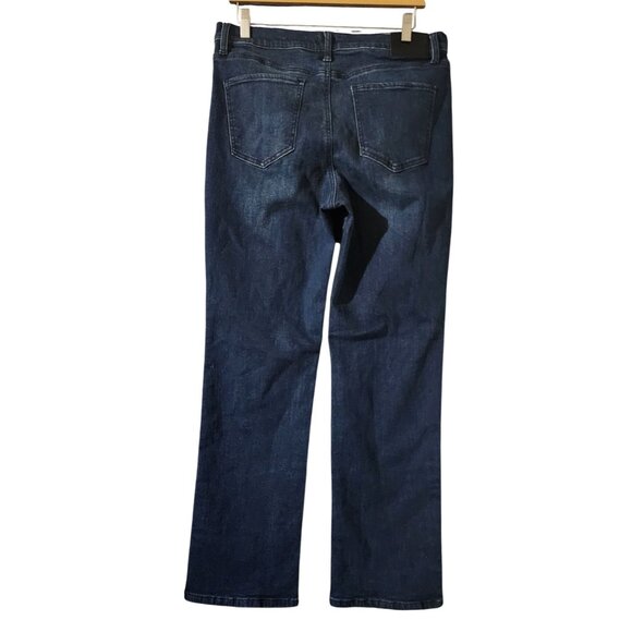 Express Womens Dark Wash Jeans Size 16 Mid-Rise Straight Leg Stretch Denim - Picture 2 of 7